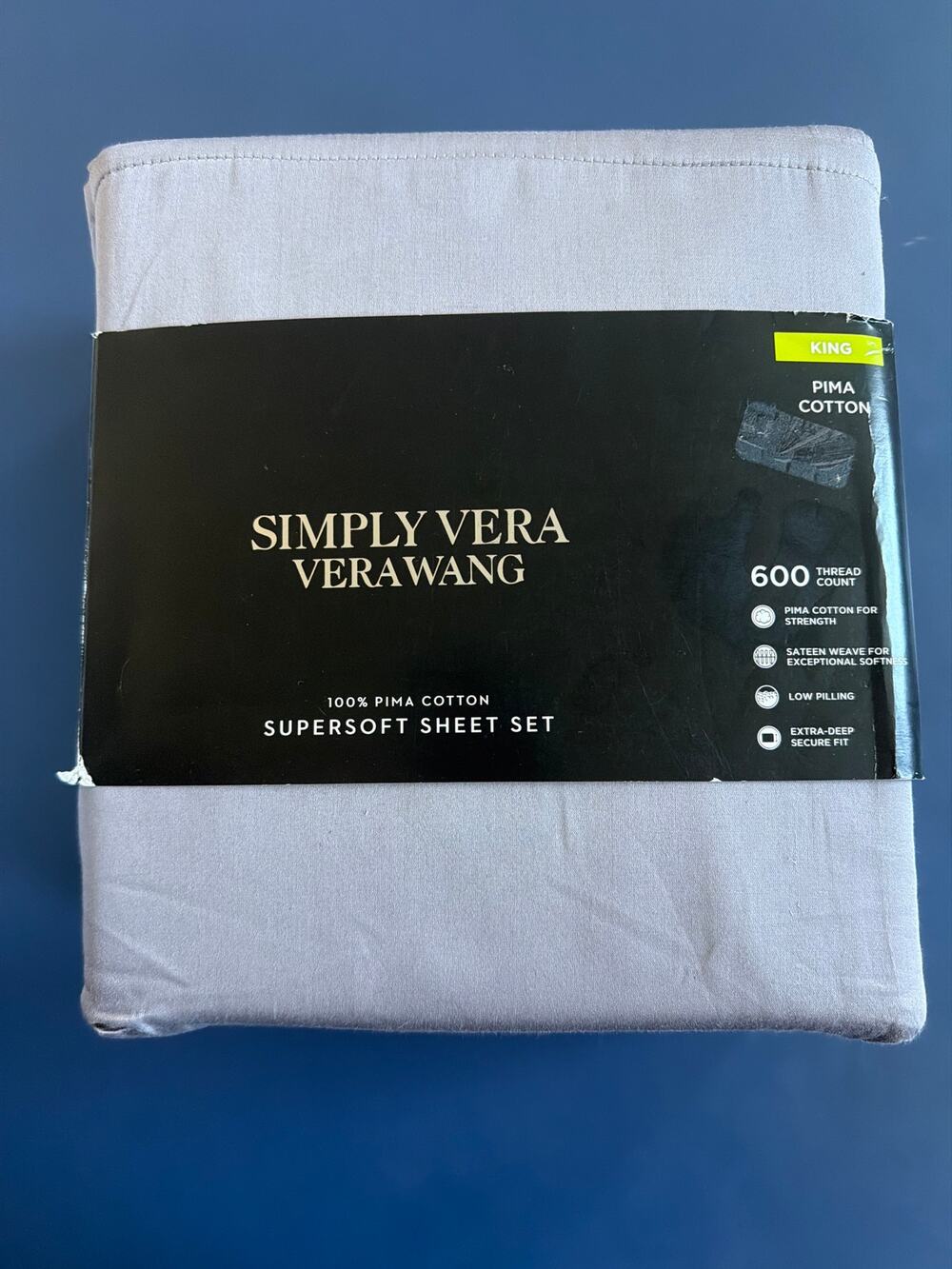 Brand New Simply Vera Vera Wang Supersoft King Sheet Set – 600 Thread Count